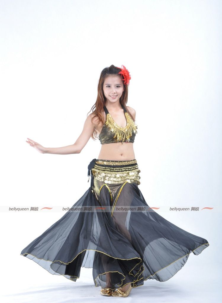 9 color New Fishtail Chiffon Long Skirt Belly Dance Costume Dancewear